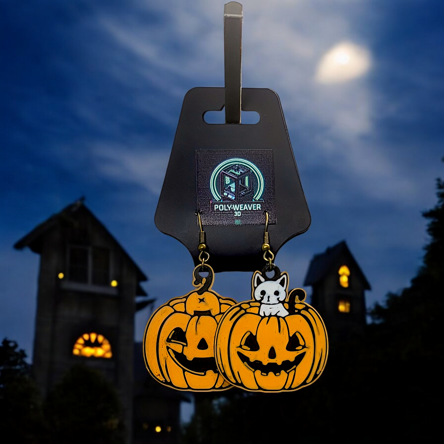 Kitty Jack Earrings - Halloween - Polyweaver 3D